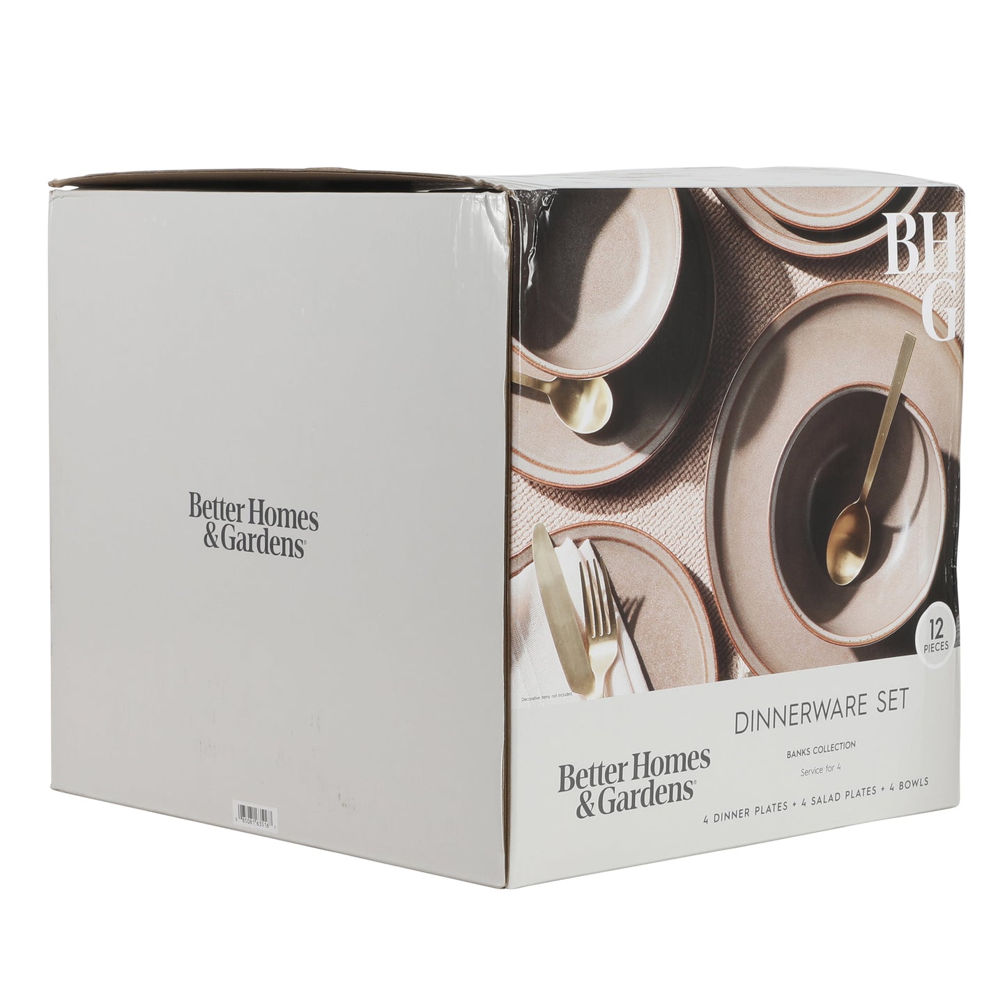 Banks Brown 12-Piece Stoneware Dinnerware Set for Four