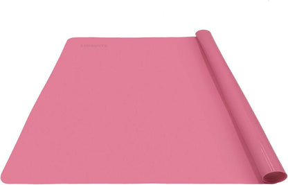 X-Large 24 x 20 Inch Reusable Silicone Table Mat for Children - Waterproof Heat Insulation Placemat and Pastry Rolling Dough Pad (Pink)