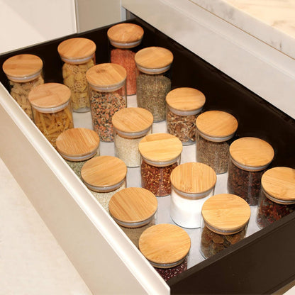 16 oz Glass Storage Jars with Bamboo Lids - Set of 9, Airtight Food Canisters for Pantry Organization