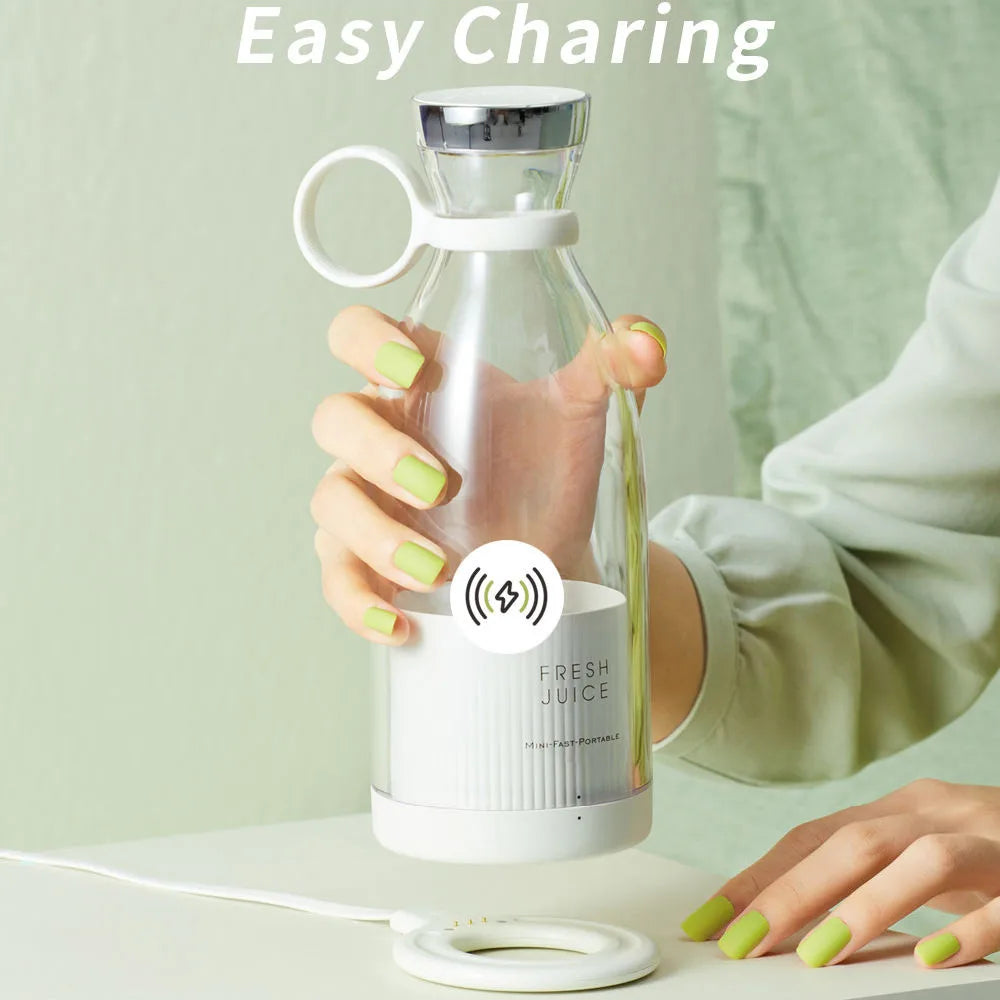 Portable 350ML Wireless Rechargeable Blender Juicer - Mini USB Fruit Mixer and Smoothie Extractor for Travel