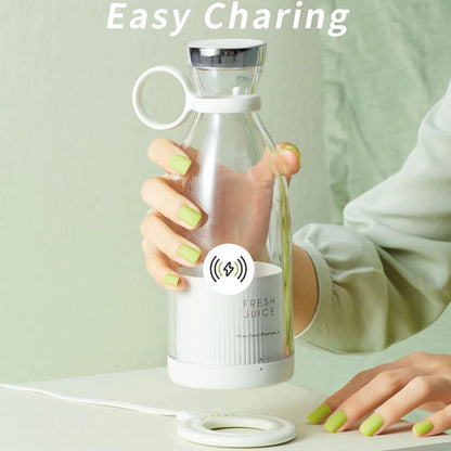 Portable 350ML Wireless Rechargeable Blender Juicer - Mini USB Fruit Mixer and Smoothie Extractor for Travel