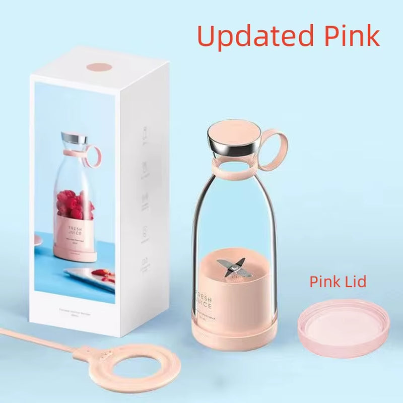 Portable 350ML Wireless Rechargeable Blender Juicer - Mini USB Fruit Mixer and Smoothie Extractor for Travel