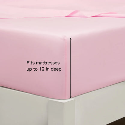 7-Piece Full Pink Wildflower Polyester Bedding Set for Girls