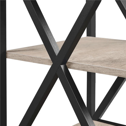 Three-Tier X-Frame Side Table in Gray for Living Room