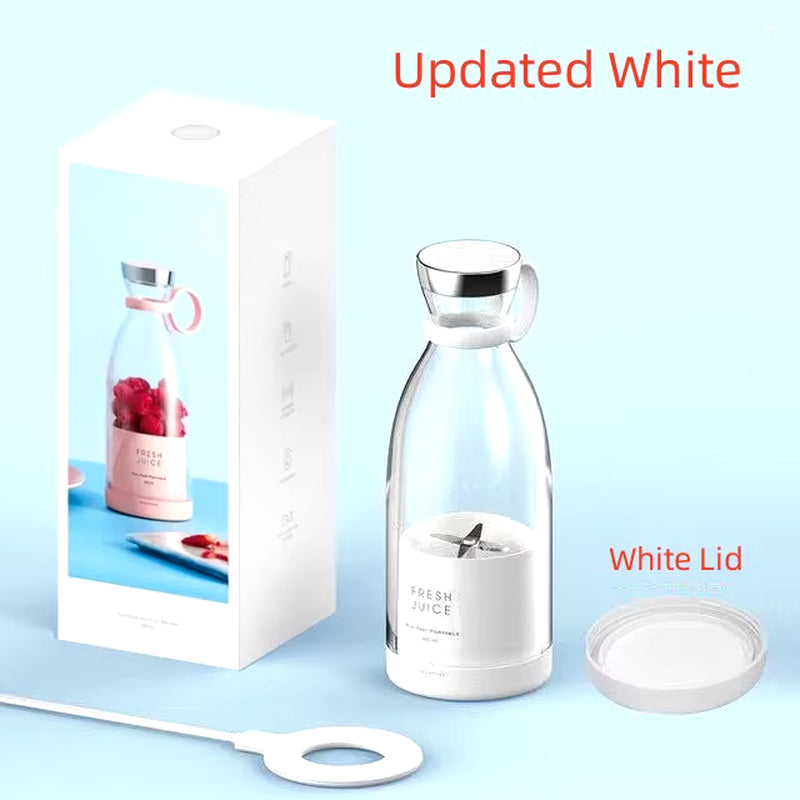 Portable 350ML Wireless Rechargeable Blender Juicer - Mini USB Fruit Mixer and Smoothie Extractor for Travel