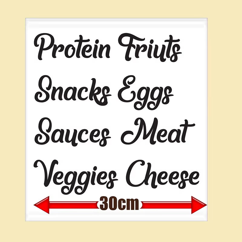 Refrigerator Organization Vinyl Labels - Home Decor Stickers