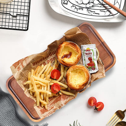 Acacia Wood Serving Tray - Small Rectangular Cheese and Charcuterie Board, Mini Wooden Plate for Kitchen, Bathroom, and Party Use