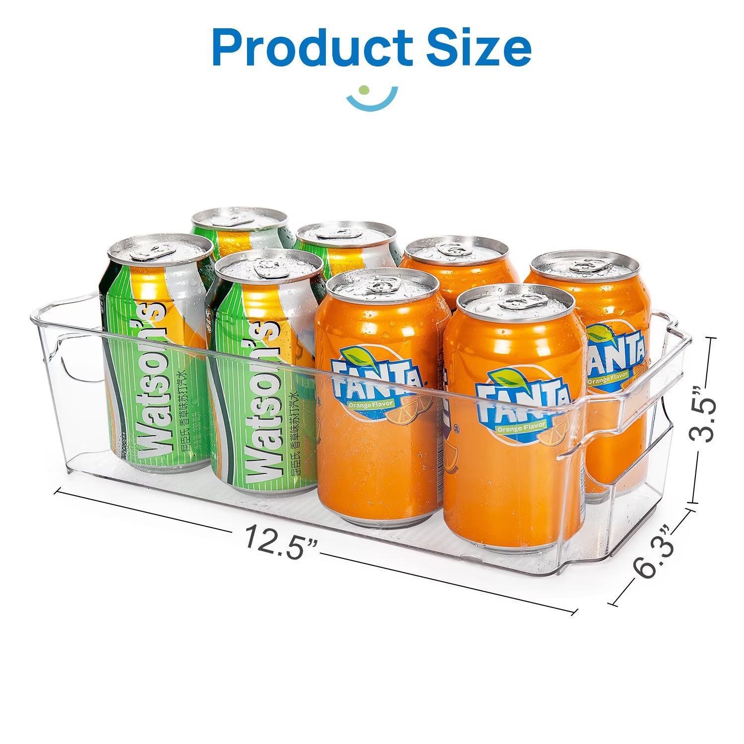 Refrigerator Organizer Bins, 8Pcs Clear Bins, Pantry Kitchen Organization and Storage, 12.5" Long