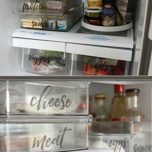 Refrigerator Organization Vinyl Labels - Home Decor Stickers