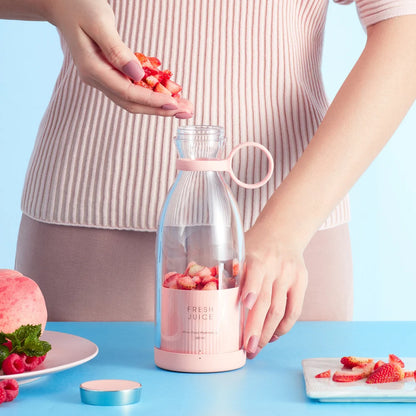 Portable 350ML Wireless Rechargeable Blender Juicer - Mini USB Fruit Mixer and Smoothie Extractor for Travel