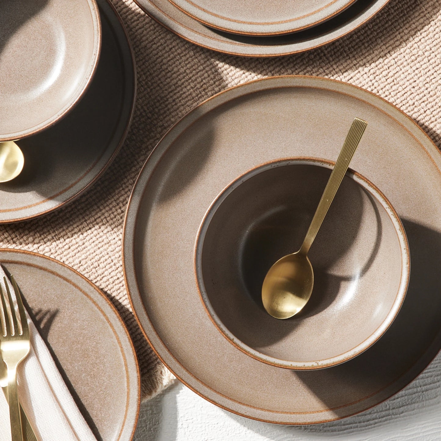 Banks Brown 12-Piece Stoneware Dinnerware Set for Four