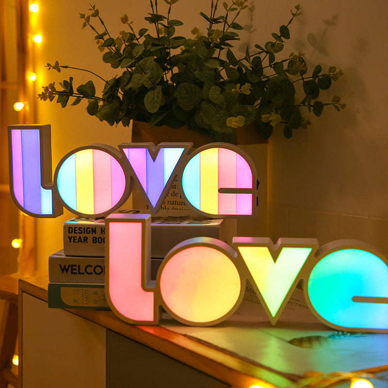 LED LOVE Light for Valentine's Day - Romantic Decor Gift for Girlfriend, Birthday, Wedding, and Party Celebrations