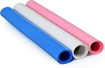 X-Large 24 x 20 Inch Reusable Silicone Table Mat for Children - Waterproof Heat Insulation Placemat and Pastry Rolling Dough Pad (Pink)