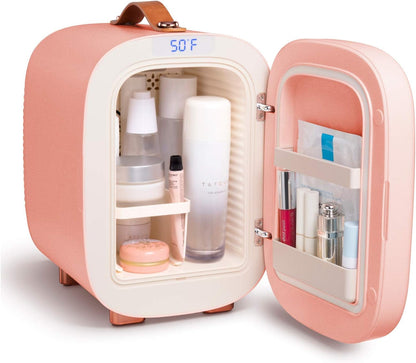 Professional Skincare Mini Fridge - 5 Liter Compact Cosmetic Refrigerator (Pink)