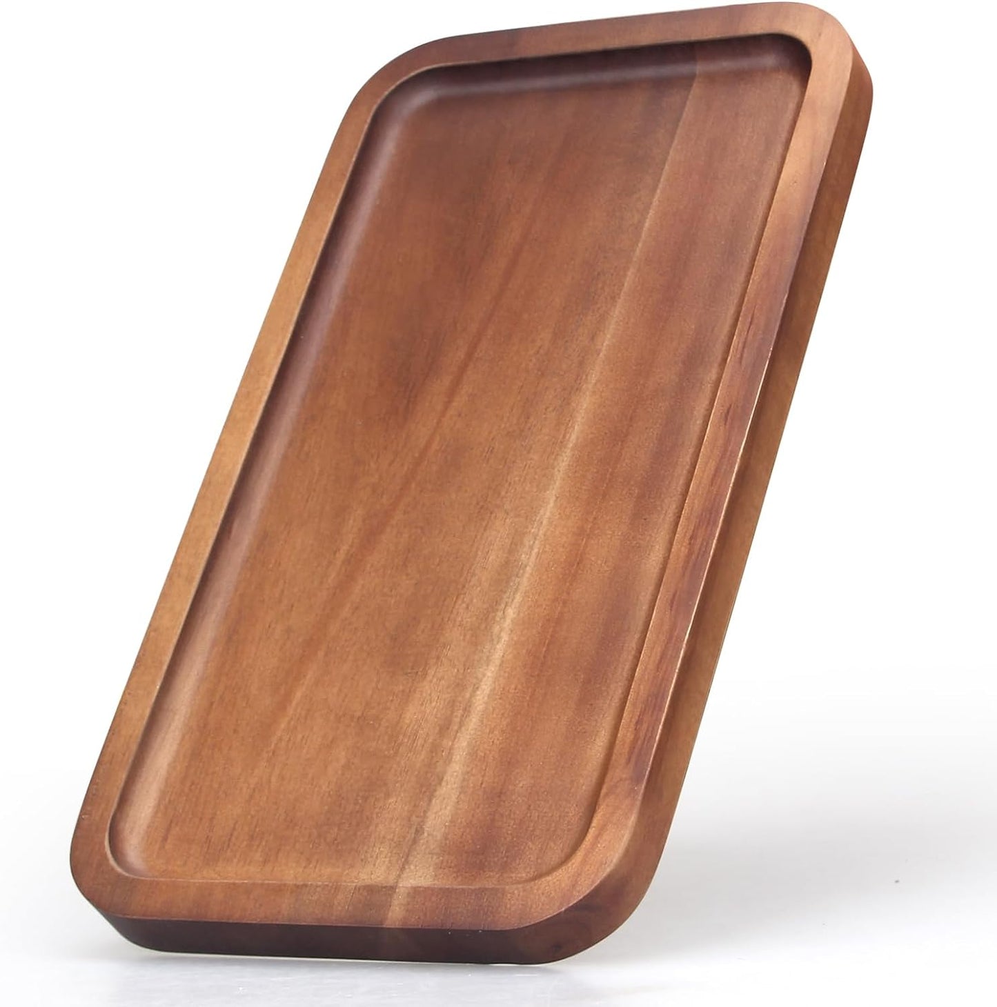 Acacia Wood Serving Tray - Small Rectangular Cheese and Charcuterie Board, Mini Wooden Plate for Kitchen, Bathroom, and Party Use